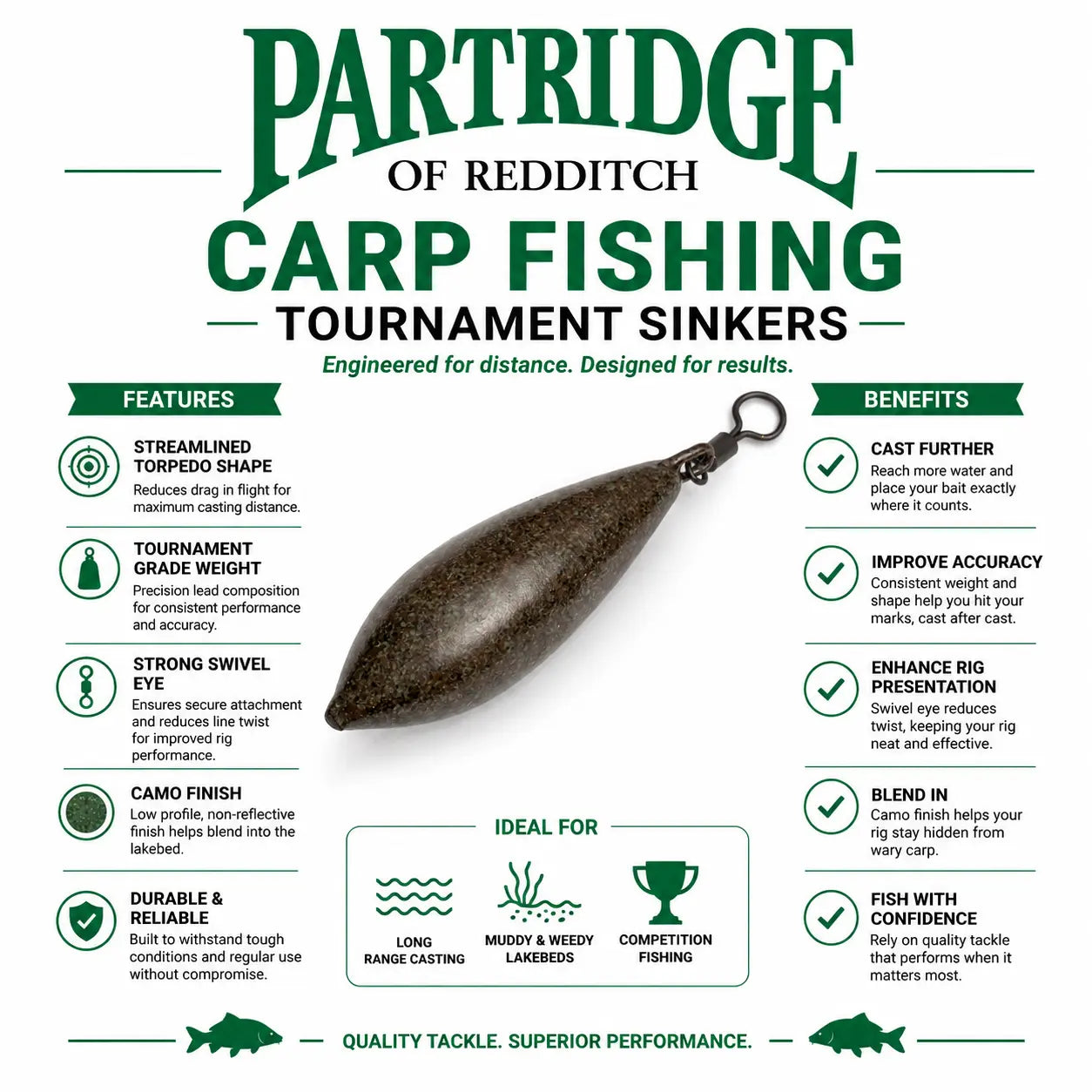 Partridge Carp Tournament Swivel Sinker