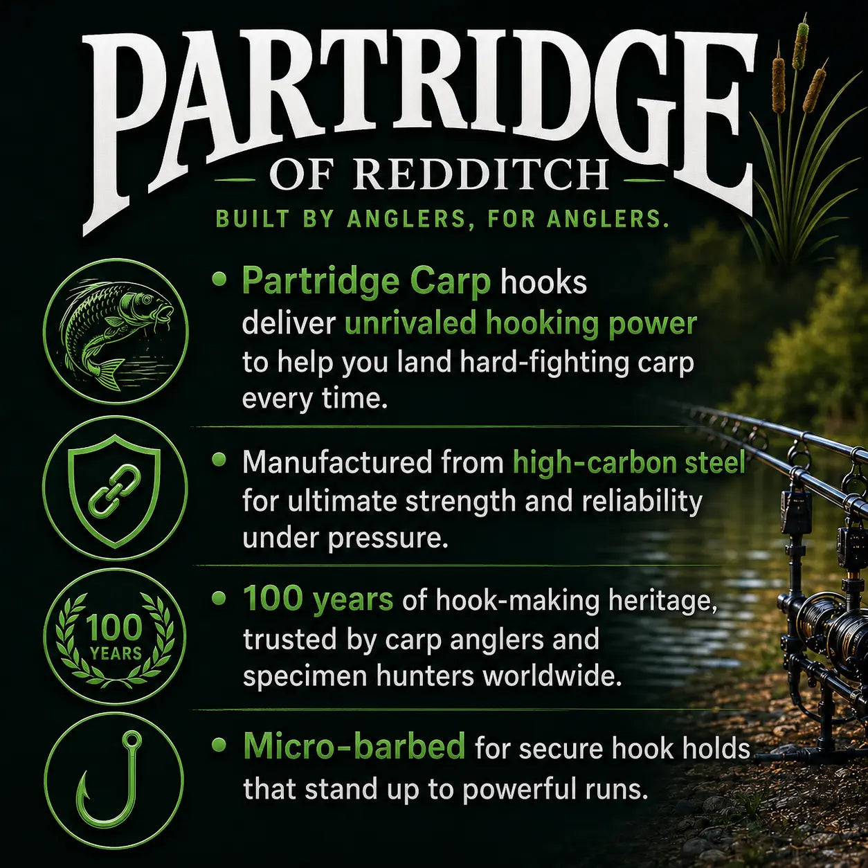 Partridge Carp Heli-Lead - Weight-Forward Teardrop Design