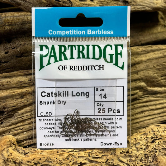 Partridge Competition CLSD Barbless Catskill LongShank Dry SPRITE Fishing