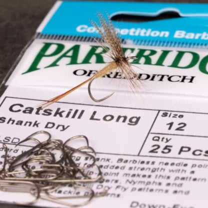 Partridge Competition CLSD Barbless Catskill LongShank Dry SPRITE Fishing