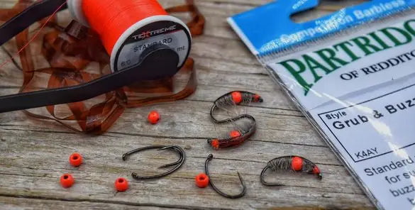 Partridge Competition Barbless K4AY Grub & Buzzer Hook - SPRITE Fishing