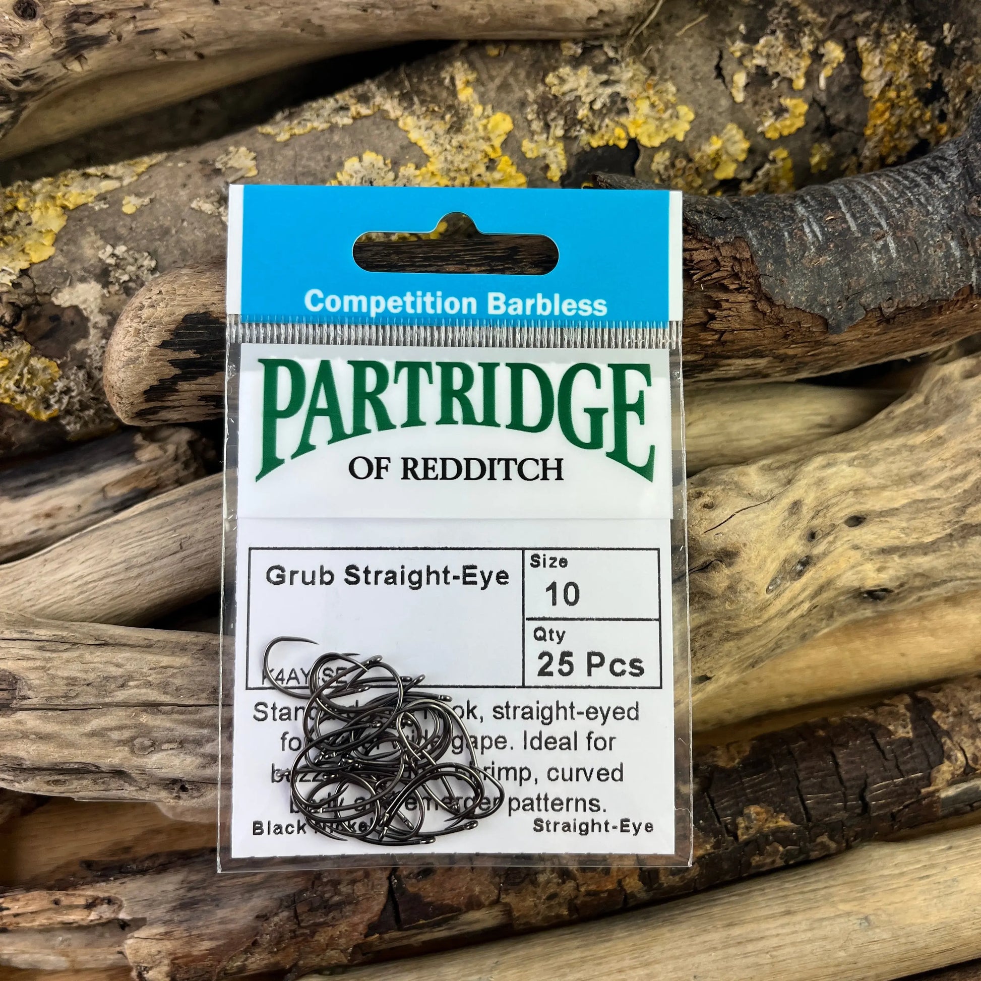 Partridge Competition Barbless Grub & Buzzer Straight-Eye - K4AY-SE SPRITE Fishing