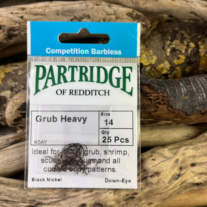 Partridge Competition Barbless Heavy Grub Hook SPRITE Fishing