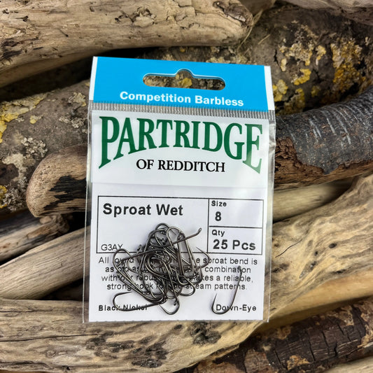 Partridge Competition Barbless Sproat Wet Hook SPRITE Fishing