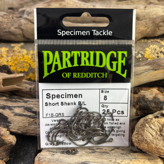 Partridge Specimen F1B Short-Shank Barbless Boilie Hook SPRITE Fishing