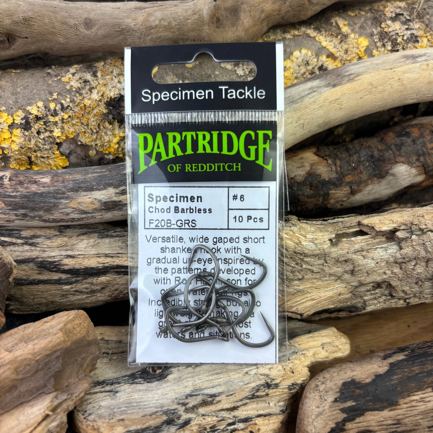 Partridge Specimen Chod Barbless Hook - Carp F20B-GRS SPRITE Fishing
