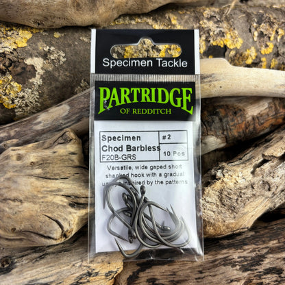Partridge Specimen Chod Barbless Hook - Carp F20B-GRS SPRITE Fishing