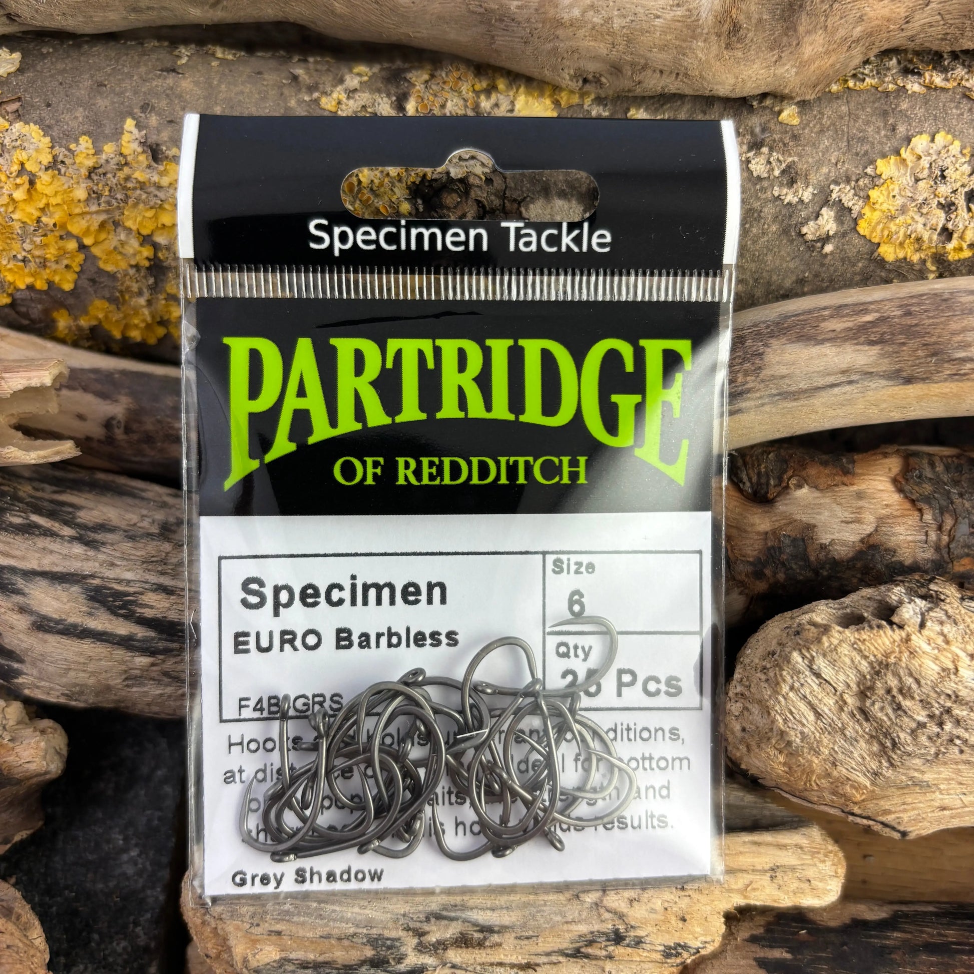 Partridge F4B Euro Barbless Carp Hook - 25 Hooks SPRITE Fishing