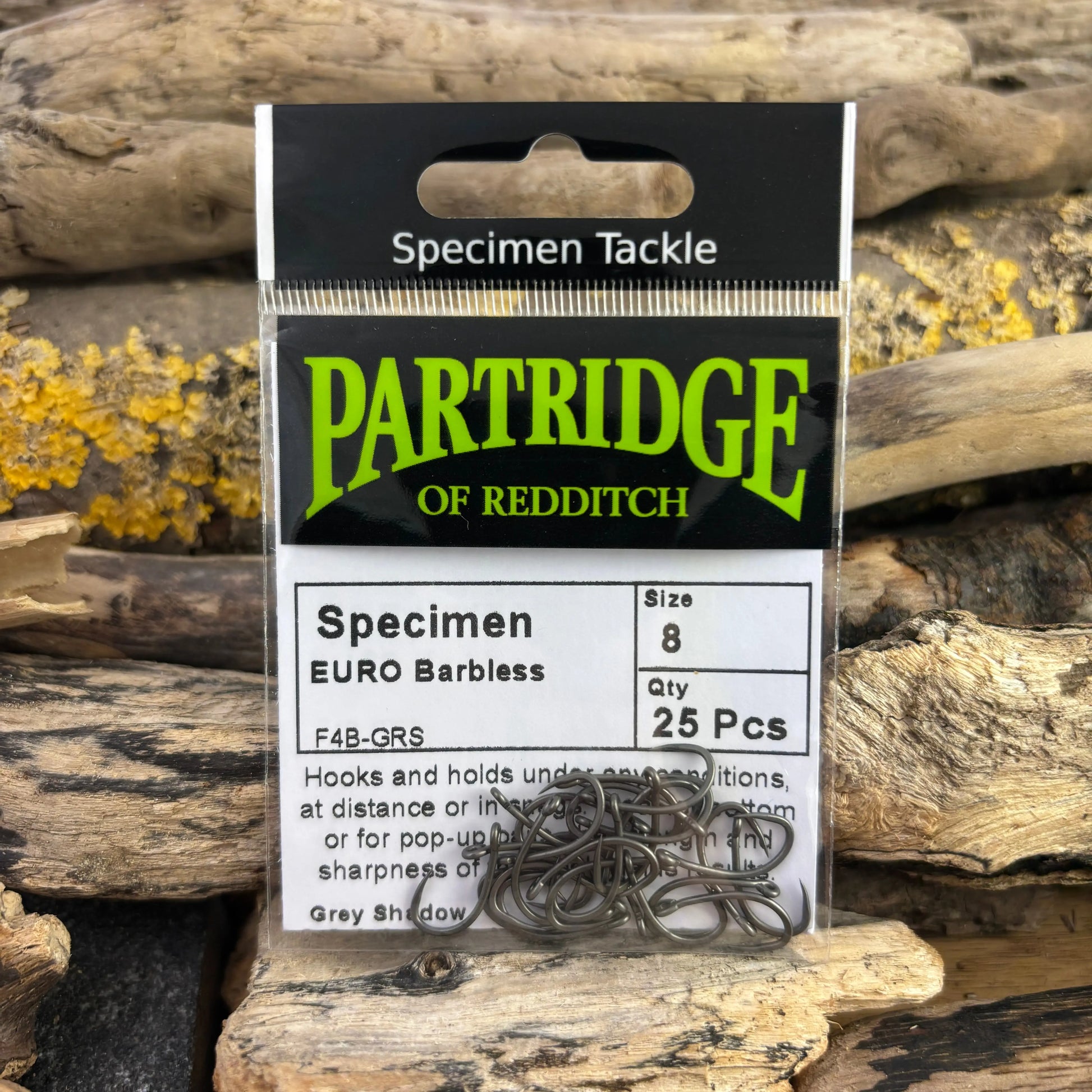 Partridge F4B Euro Barbless Carp Hook - 25 Hooks SPRITE Fishing