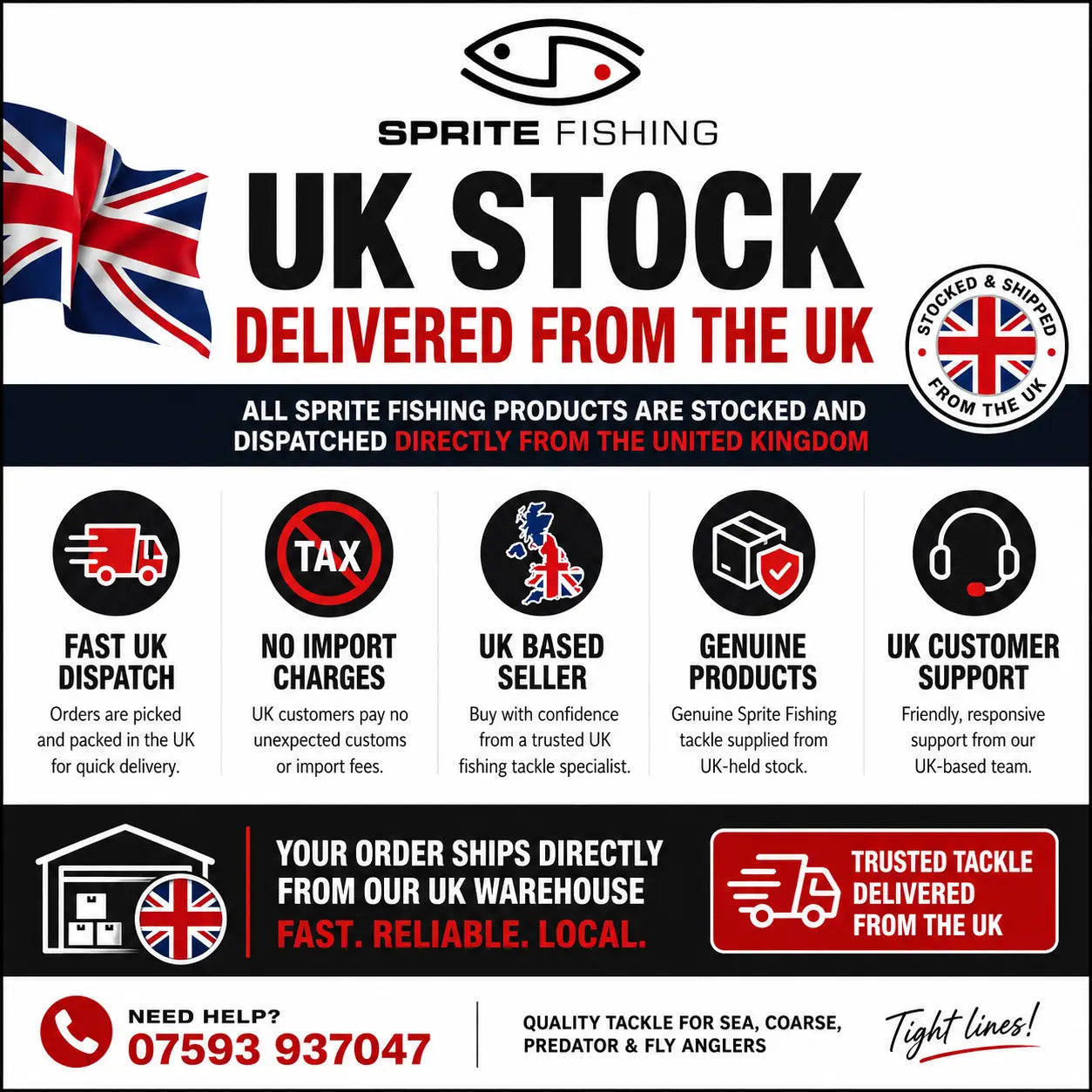 Supplied from our warehouse in Wincanton, Somerset, England - SPRITE Fishing