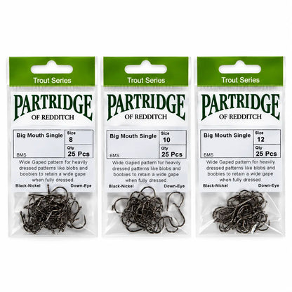 Partridge Trout Big Mouth Double BMS – Barbed Competition Trout Hooks
