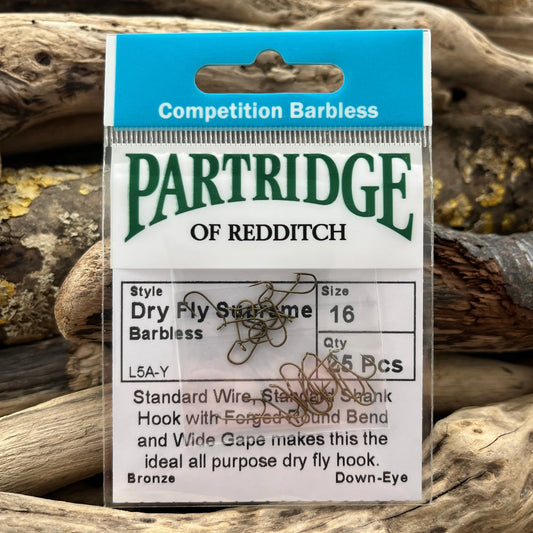 Partridge Heritage L5AY Barbless Dry Fly Supreme - SPRITE Fishing