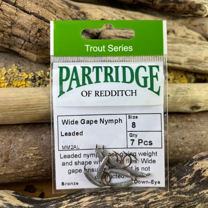 Partridge Heritage YMM2AL Leaded Wide Gape Nymph Hook SPRITE Fishing