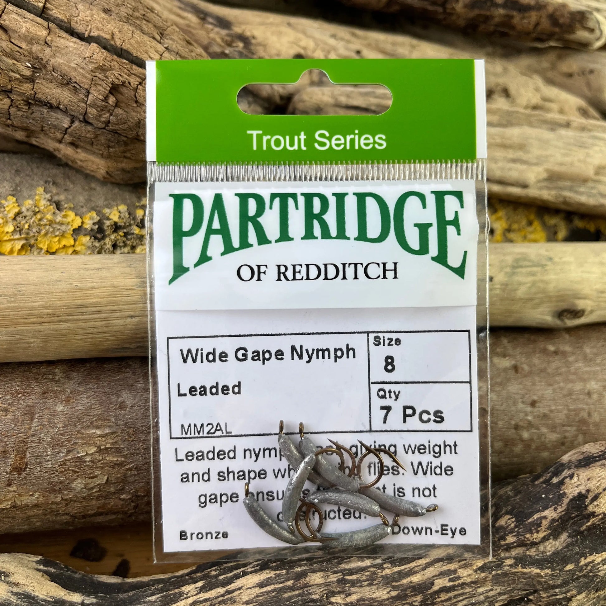 Partridge Heritage YMM2AL Leaded Wide Gape Nymph Hook SPRITE Fishing