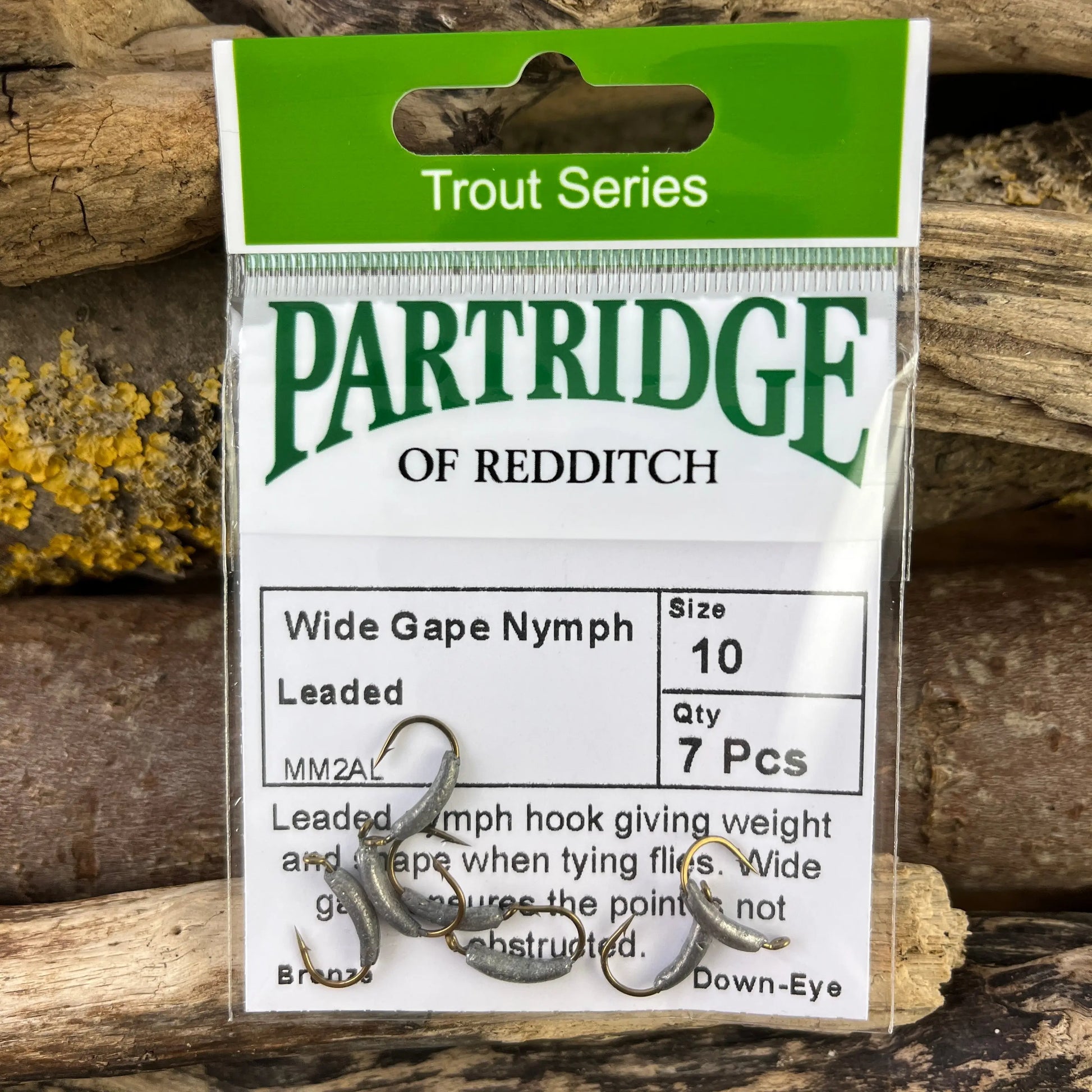 Partridge Heritage YMM2AL Leaded Wide Gape Nymph Hook SPRITE Fishing