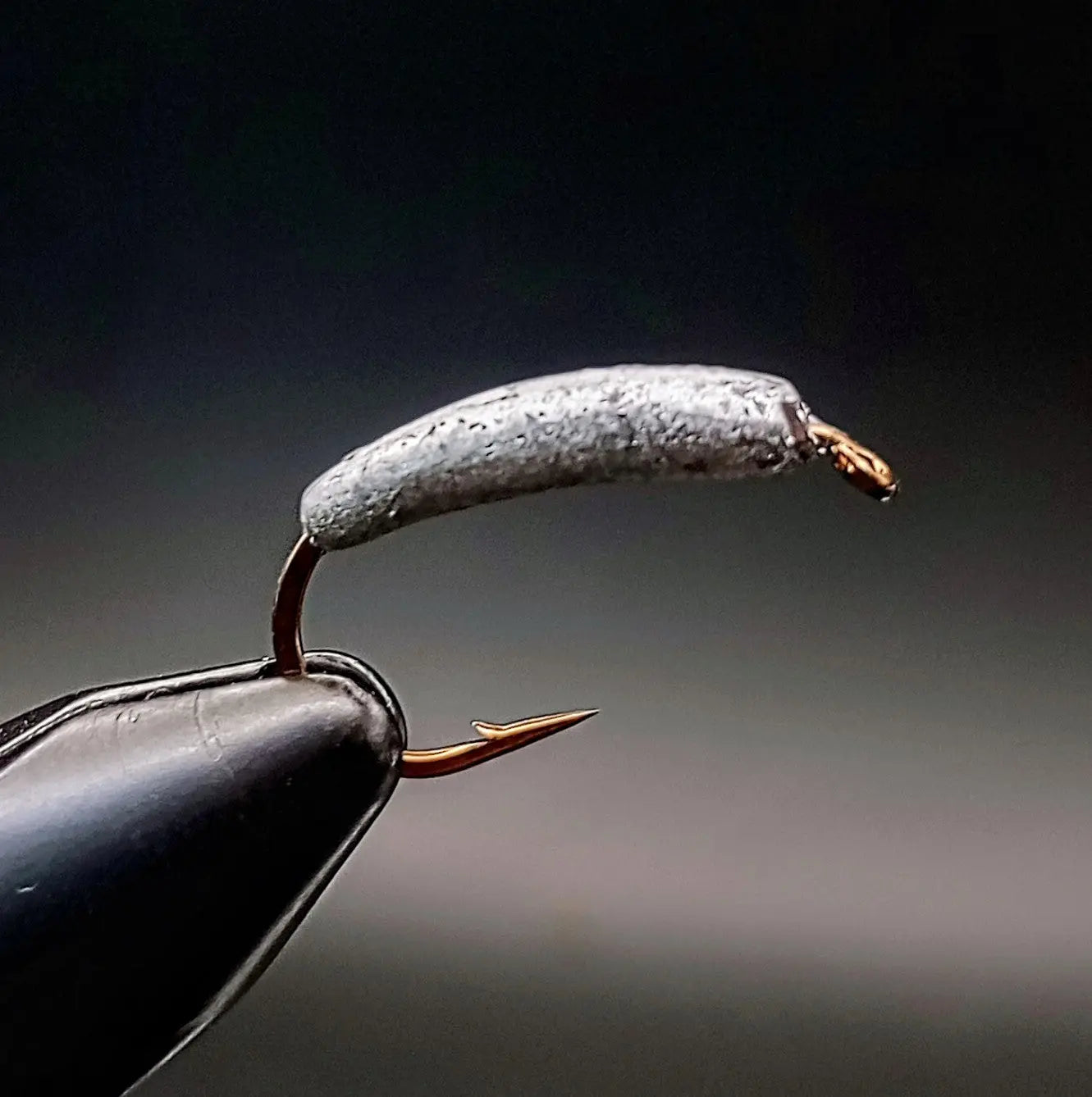 Partridge Heritage YMM2AL Leaded Wide Gape Nymph Hook in the vise - SPRITE Fishing