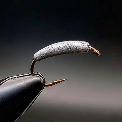 Partridge Heritage YMM2AL Leaded Wide Gape Nymph Hook in the vise - SPRITE Fishing