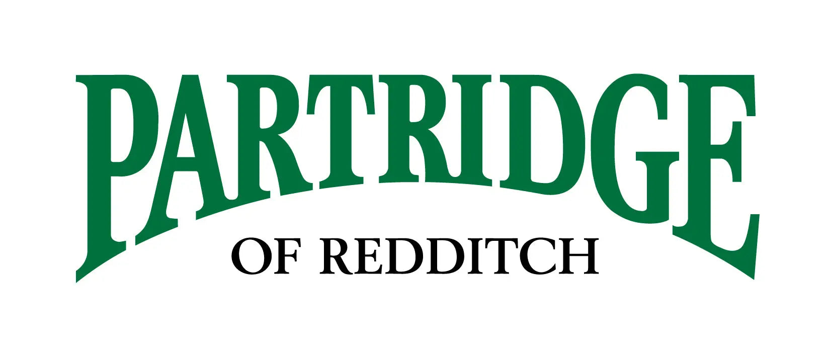 Partridge of Redditch logo with green text on a white background