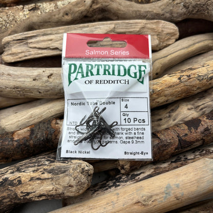 Partridge Salmon Nordic Tube Double Hook #4 - Sprite Fishing
