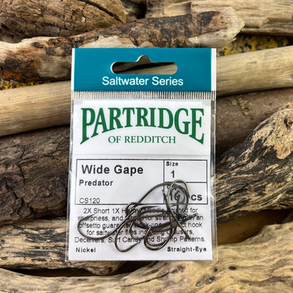 Partridge Saltwater Wide Gape Fly Hook for all saltwater patterns for Bass, Redfish and Bunkers SPRITE Fishing