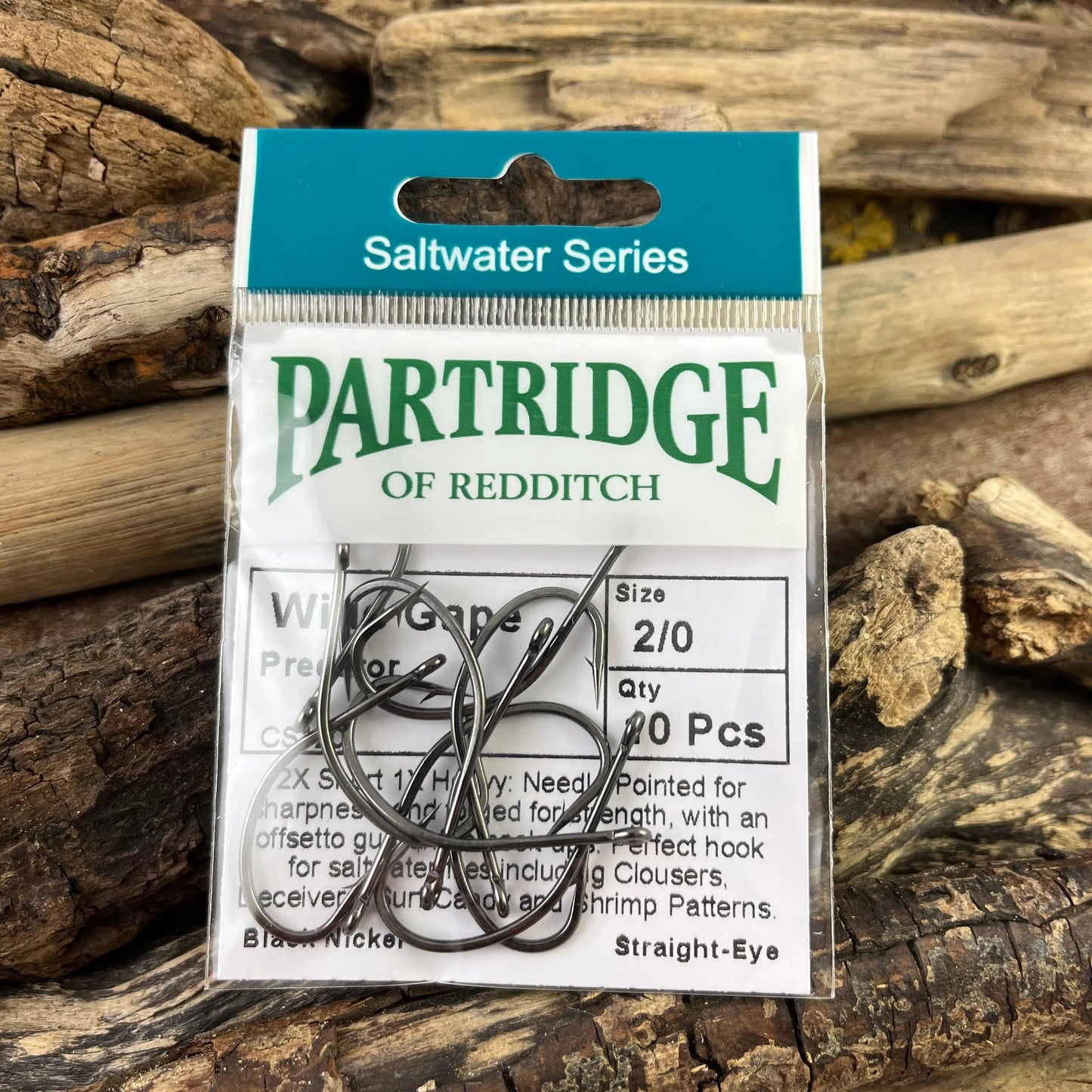 Partridge Saltwater Wide Gape Fly Hook for all saltwater patterns for Bass, Redfish and Bunkers SPRITE Fishing