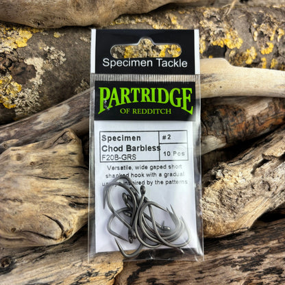 Partridge Specimen Chod Barbless Hook - Carp F20B-GRS SPRITE Fishing
