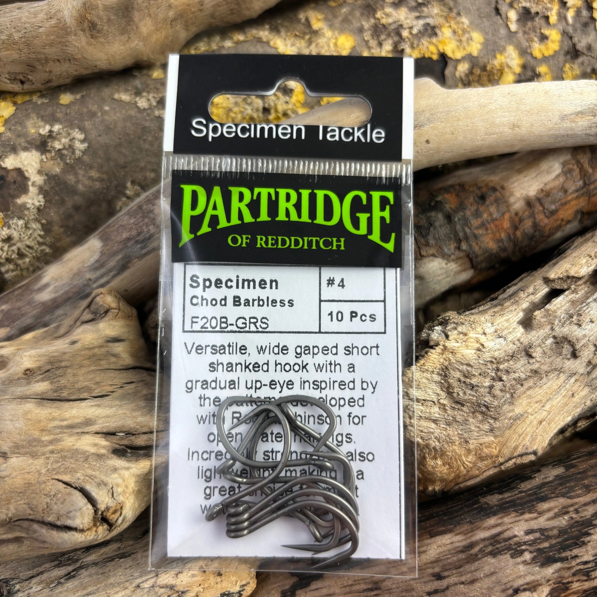 Partridge Specimen Chod Barbless Hook - Carp F20B-GRS SPRITE Fishing