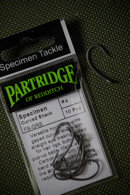 Partridge Carp F9-GRS Specimen Curved Shank Hook - SPRITE Fishing
