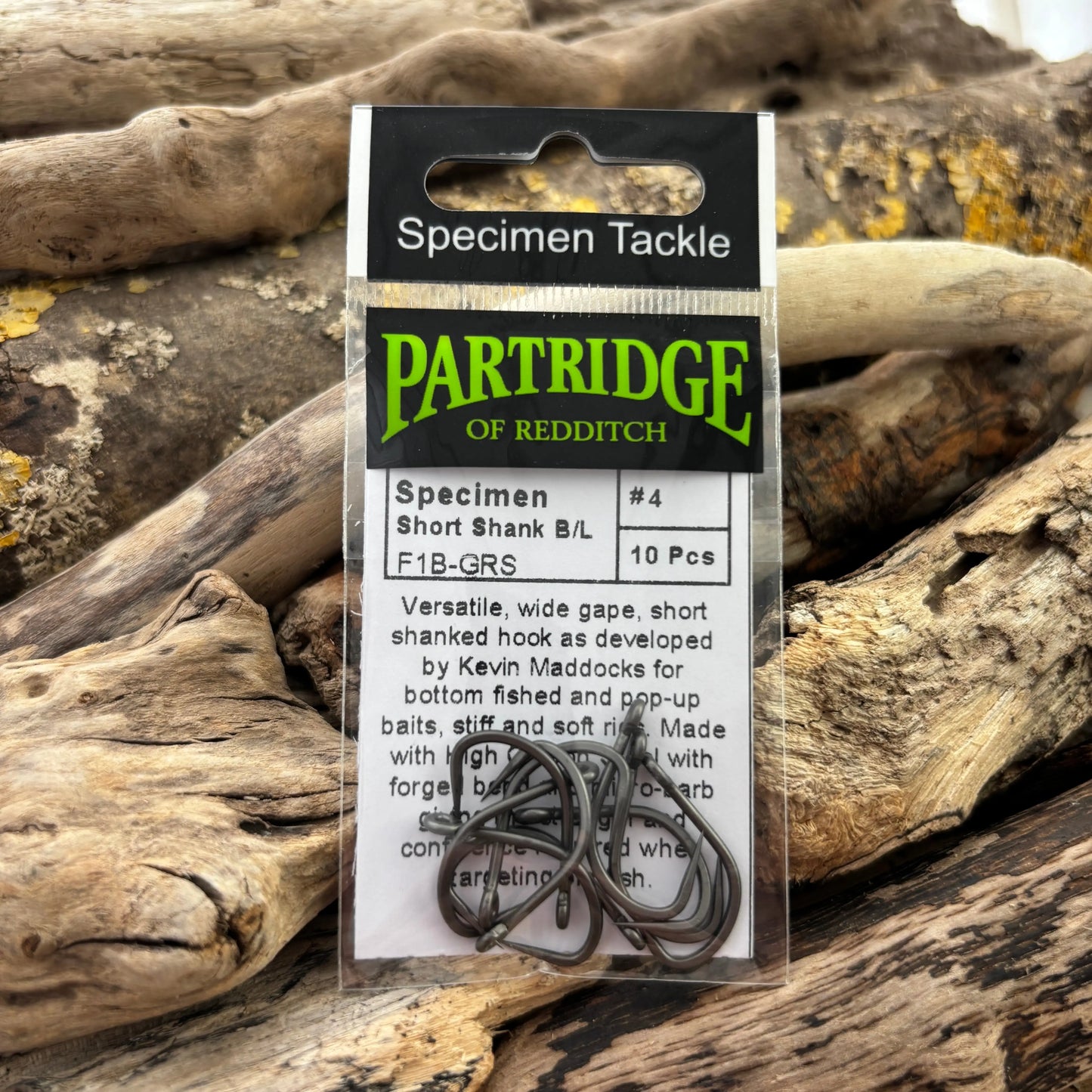 Partridge Specimen F1B Short-Shank Barbless Boilie Hook SPRITE Fishing