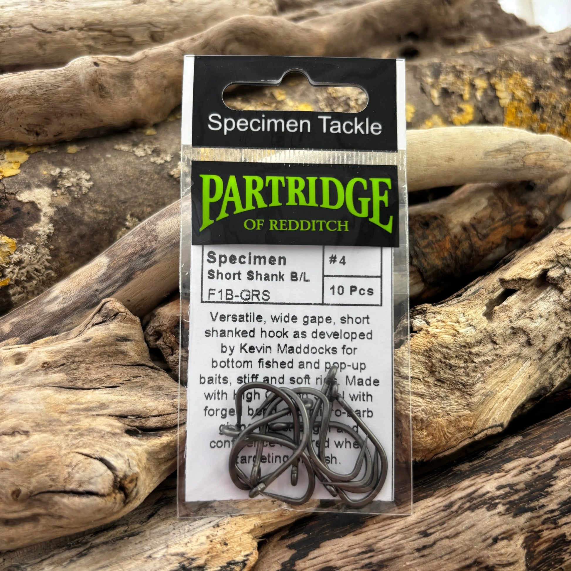 Partridge Specimen F1B Short-Shank Barbless Boilie Hook SPRITE Fishing