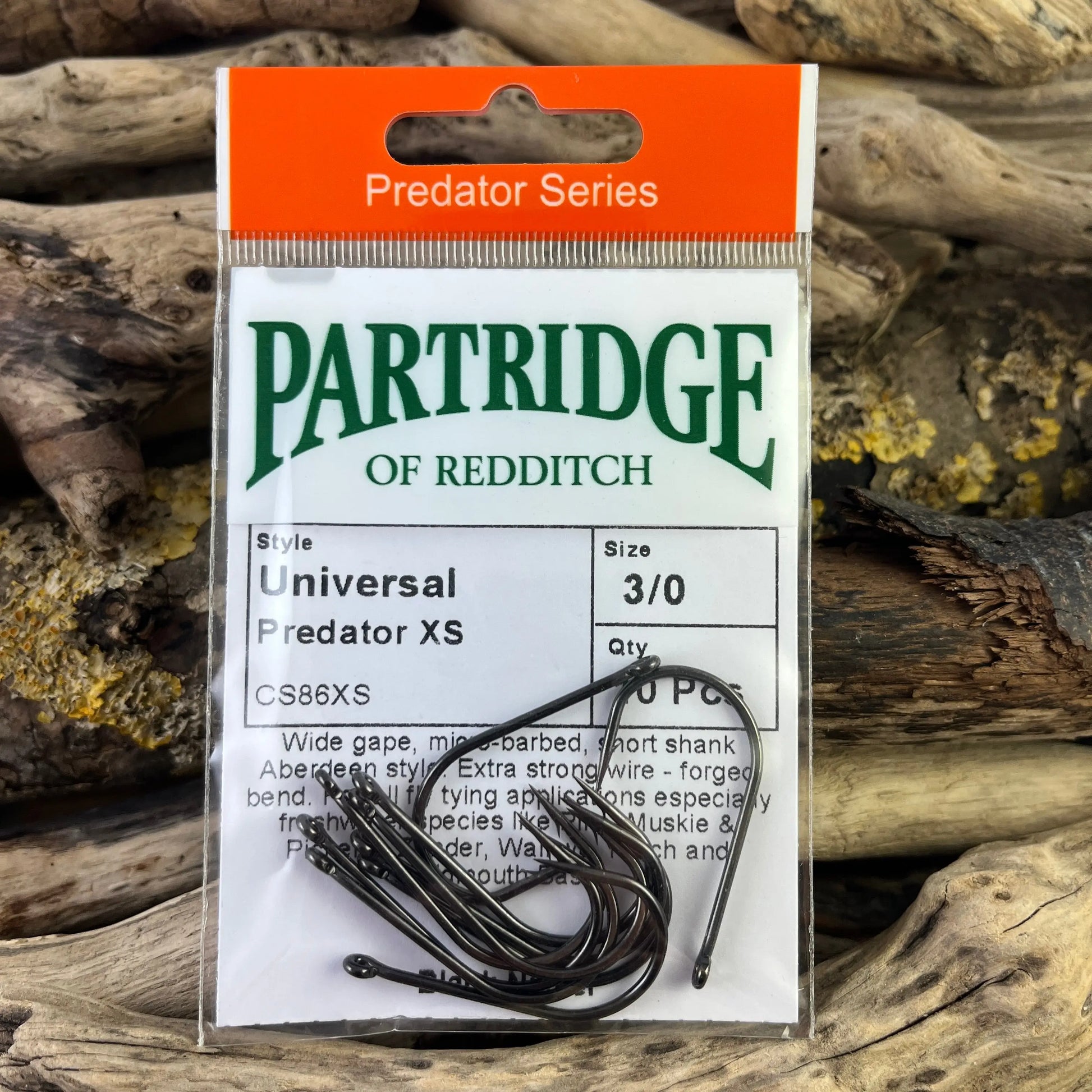 Partridge Universal Predator Extra Short-Shank Hook CS86X-XS SPRITE Fishing