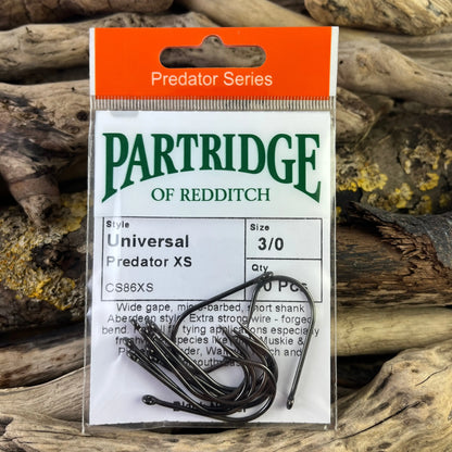 Partridge Universal Predator Extra Short-Shank Hook CS86X-XS SPRITE Fishing