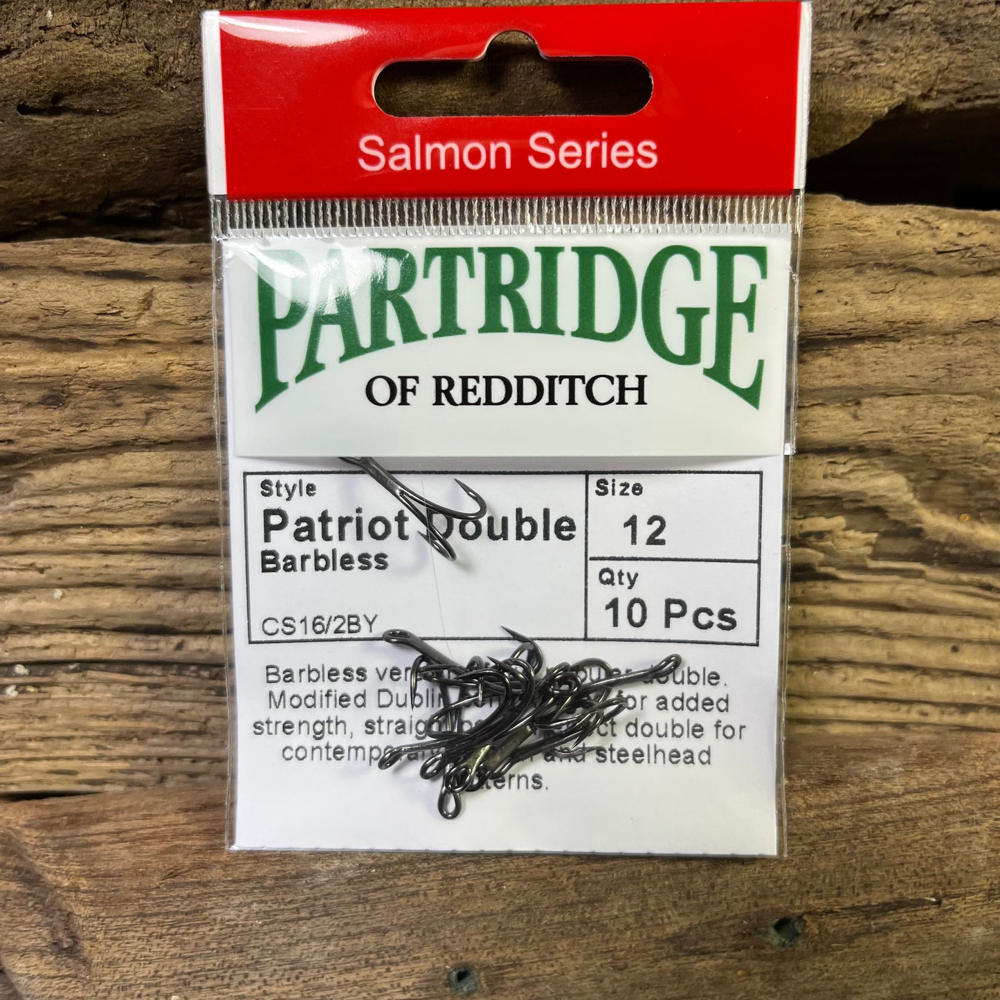 Partridge Salmon CS16/2Y Barbless PATRiOT Double Hook