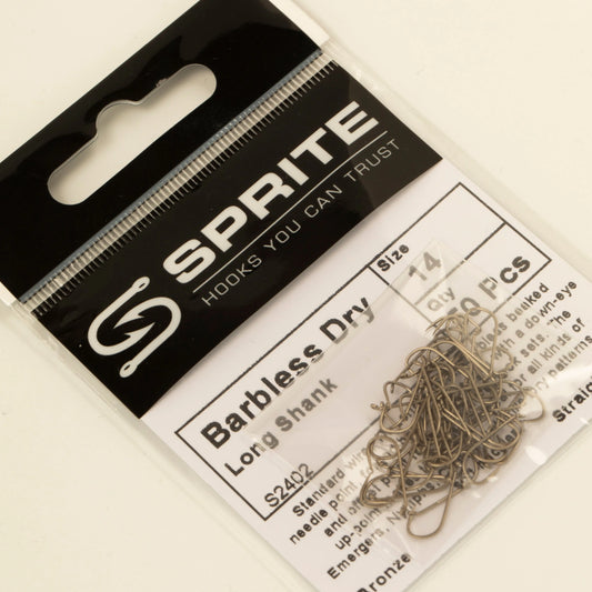 Sprite S2402 Barbless Long-Shank Dry Hook SPRITE Fishing
