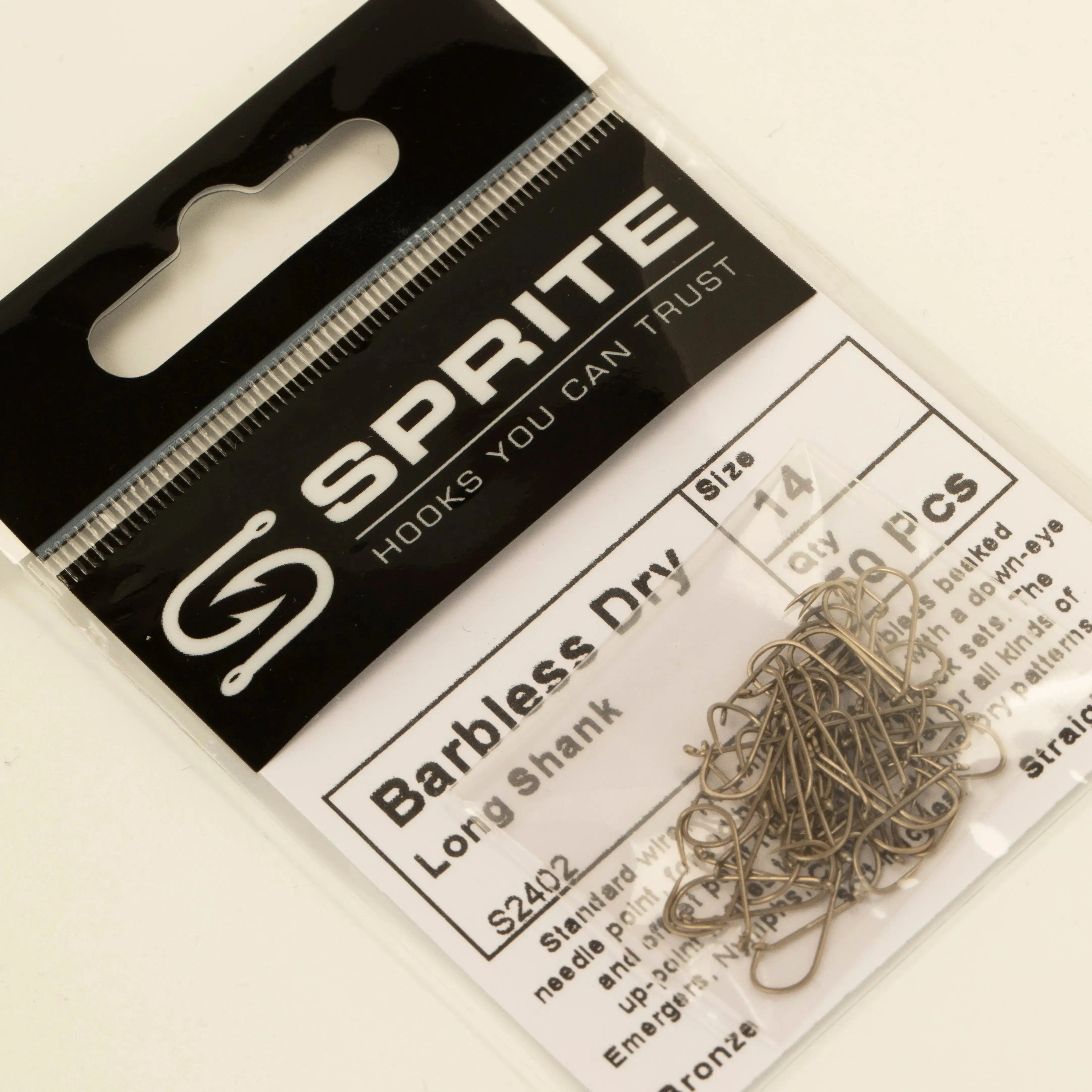 Sprite S2402 Barbless Long-Shank Dry Hook - SPRITE Fishing