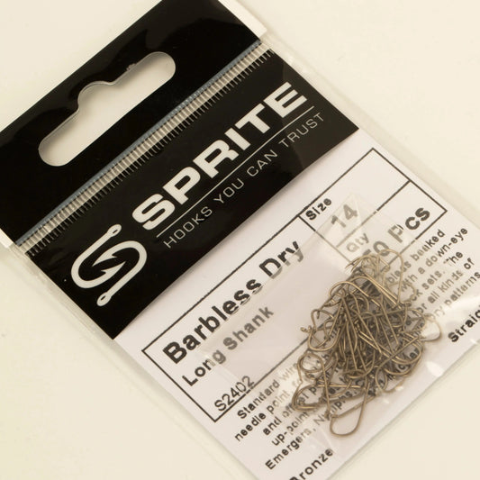 Sprite S2402 Barbless Long-Shank Dry Hook SPRITE Fishing
