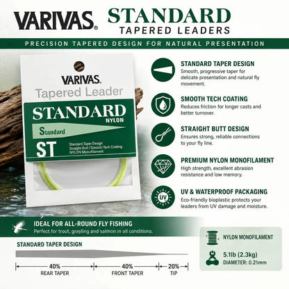 VARIVAS-Standard-7.5-foot-Tapered-Leader-Features-and-Benefits-SPRITE-Fishing