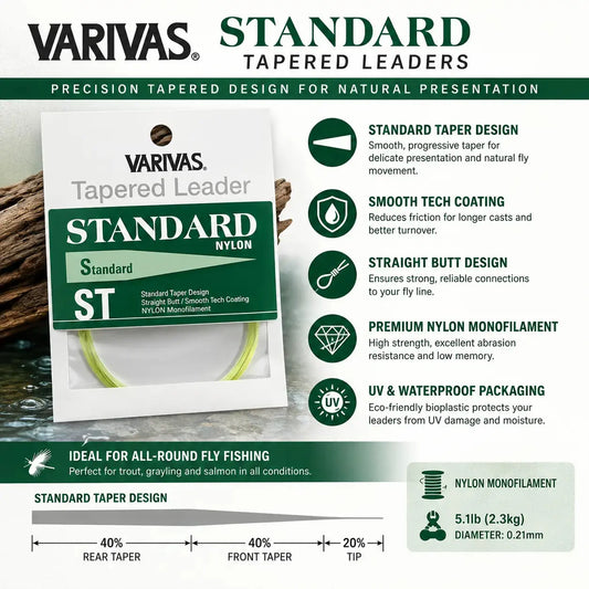 VARIVAS-Standard-7.5-foot-Tapered-Leader-Features-and-Benefits-SPRITE-Fishing