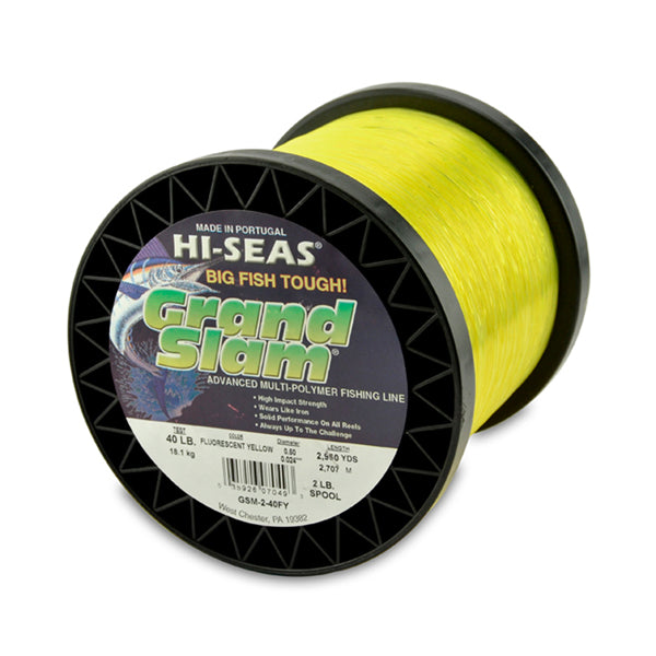 Grand Slam Monofilament Line, 40 lb / 18.1 kg test, .024 in / 0.60 mm dia, Fluorescent Yellow, 7400 yds yd / 6767 m 40% off (price adjusted at checkout)